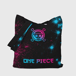Сумка-шопер One Piece - neon gradient: символ, надпись, цвет: 3D-принт