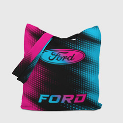 Сумка-шопер Ford - neon gradient: символ, надпись, цвет: 3D-принт