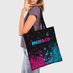 Сумка-шопер Monaco - neon gradient: символ сверху, цвет: 3D-принт — фото 2