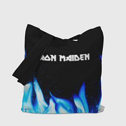 Сумка-шопер Iron Maiden blue fire, цвет: 3D-принт