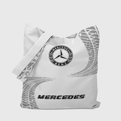 Сумка-шопер Mercedes speed шины на светлом: символ, надпись, цвет: 3D-принт