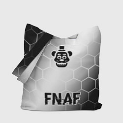 Сумка-шопер FNAF glitch на светлом фоне: символ, надпись, цвет: 3D-принт