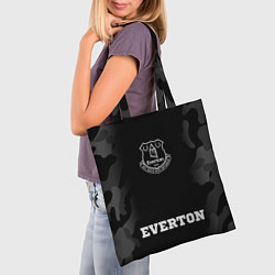 Сумка-шопер Everton sport на темном фоне: символ, надпись, цвет: 3D-принт — фото 2