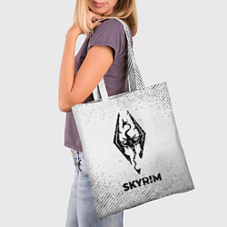 Сумка-шопер Skyrim с потертостями на светлом фоне, цвет: 3D-принт — фото 2