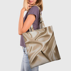 Сумка-шопер Струящаяся золотистая ткань, цвет: 3D-принт — фото 2