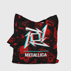 Сумка-шопер Metallica rock glitch, цвет: 3D-принт