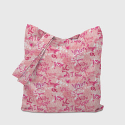 Сумка-шопер Любовь и сердце, цвет: 3D-принт