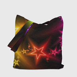 Сумка-шопер Звёзды с неоновым свечением, цвет: 3D-принт