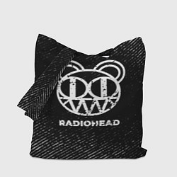 Сумка-шопер Radiohead с потертостями на темном фоне, цвет: 3D-принт