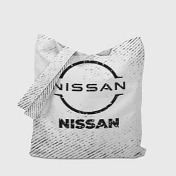 Сумка-шопер Nissan с потертостями на светлом фоне, цвет: 3D-принт