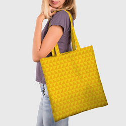 Сумка-шопер Геометрия - желтые треугольники, цвет: 3D-принт — фото 2