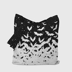 Сумка-шопер Black and white bat pattern, цвет: 3D-принт