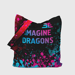 Сумка-шопер Imagine Dragons - neon gradient: символ сверху, цвет: 3D-принт