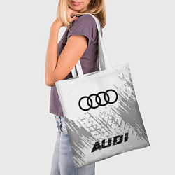 Сумка-шопер Audi speed шины на светлом: символ, надпись, цвет: 3D-принт — фото 2