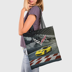 Сумка-шопер Шевроле Корвет - гоночная команда, цвет: 3D-принт — фото 2