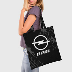 Сумка-шопер Opel speed на темном фоне со следами шин, цвет: 3D-принт — фото 2