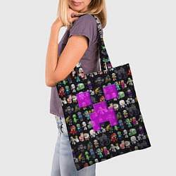 Сумка-шопер Minecraft: characters and logo, цвет: 3D-принт — фото 2