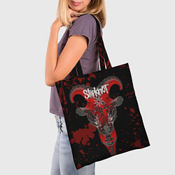 Сумка-шопер Slipknot - красный козел, цвет: 3D-принт — фото 2