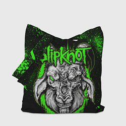 Сумка-шопер Slipknot зеленый козел, цвет: 3D-принт