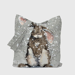 Сумка-шопер Кролик Снежок Милый, цвет: 3D-принт