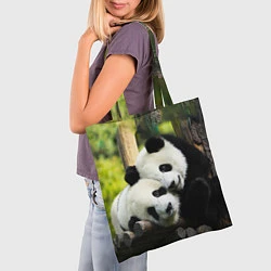 Сумка-шопер Влюблённые панды, цвет: 3D-принт — фото 2