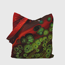 Сумка-шопер Абстрактные красный песок и зелёные камни, цвет: 3D-принт