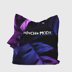 Сумка-шопер Depeche Mode neon monstera, цвет: 3D-принт