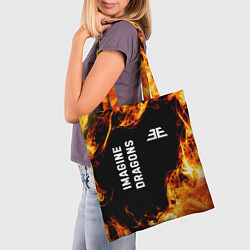 Сумка-шопер Imagine Dragons и пылающий огонь, цвет: 3D-принт — фото 2