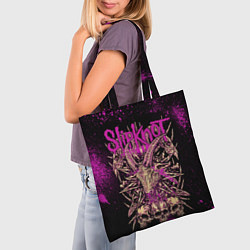 Сумка-шопер Slipknot pink, цвет: 3D-принт — фото 2