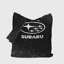 Сумка-шопер Subaru с потертостями на темном фоне, цвет: 3D-принт