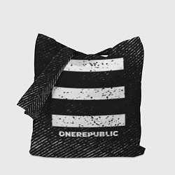 Сумка-шопер OneRepublic с потертостями на темном фоне, цвет: 3D-принт