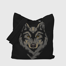 Сумка-шопер Голова серого волка, цвет: 3D-принт