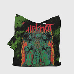 Сумка-шопер Slipknot green satan, цвет: 3D-принт