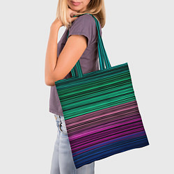 Сумка-шопер Разноцветные неоновые шелковые нити, цвет: 3D-принт — фото 2
