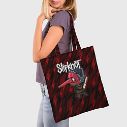 Сумка-шопер Slipknot красные молнии, цвет: 3D-принт — фото 2