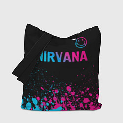 Сумка-шопер Nirvana - neon gradient: символ сверху, цвет: 3D-принт