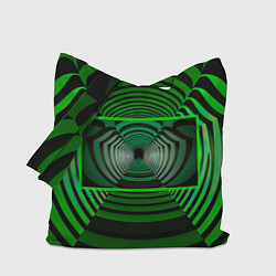 Сумка-шопер Зелёный туннель - оптическая иллюзия, цвет: 3D-принт