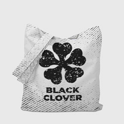 Сумка-шопер Black Clover с потертостями на светлом фоне, цвет: 3D-принт