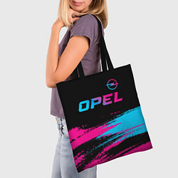 Сумка-шопер Opel - neon gradient: символ сверху, цвет: 3D-принт — фото 2
