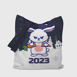 Сумка-шопер Зайчик ломает морковку 2023, цвет: 3D-принт