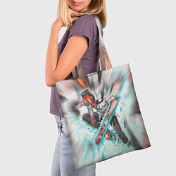 Сумка-шопер Chainsaw man blood, цвет: 3D-принт — фото 2