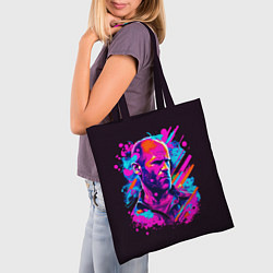 Сумка-шопер Jason Statham - pop art, цвет: 3D-принт — фото 2