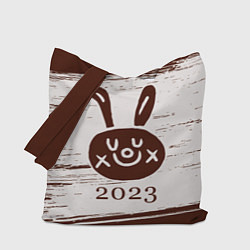 Сумка-шопер Кролик 2023 рисованный на светлом, цвет: 3D-принт