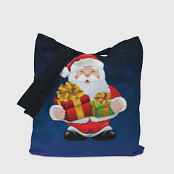 Сумка-шопер Санта Клаус с двумя подарками, цвет: 3D-принт