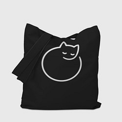 Сумка-шопер Минималистичный круглый кот, цвет: 3D-принт
