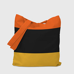 Сумка-шопер Полосатый оранжевый с черной и белой полосой, цвет: 3D-принт