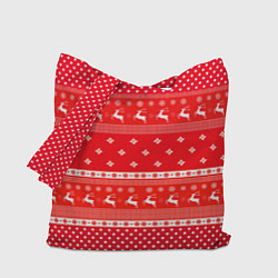Сумка-шопер Праздничный красный свитер, цвет: 3D-принт