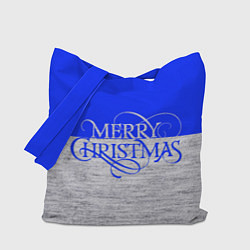 Сумка-шопер Merry Christmas синий, цвет: 3D-принт