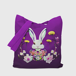 Сумка-шопер Кролик с одуванчиками, цвет: 3D-принт