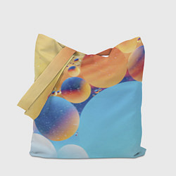 Сумка-шопер Абстрактные круги с разными красками, цвет: 3D-принт